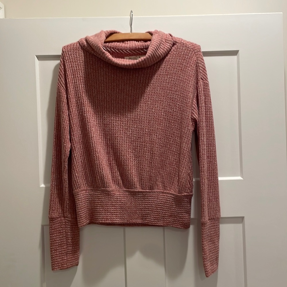 Anthropologie waffle knit top